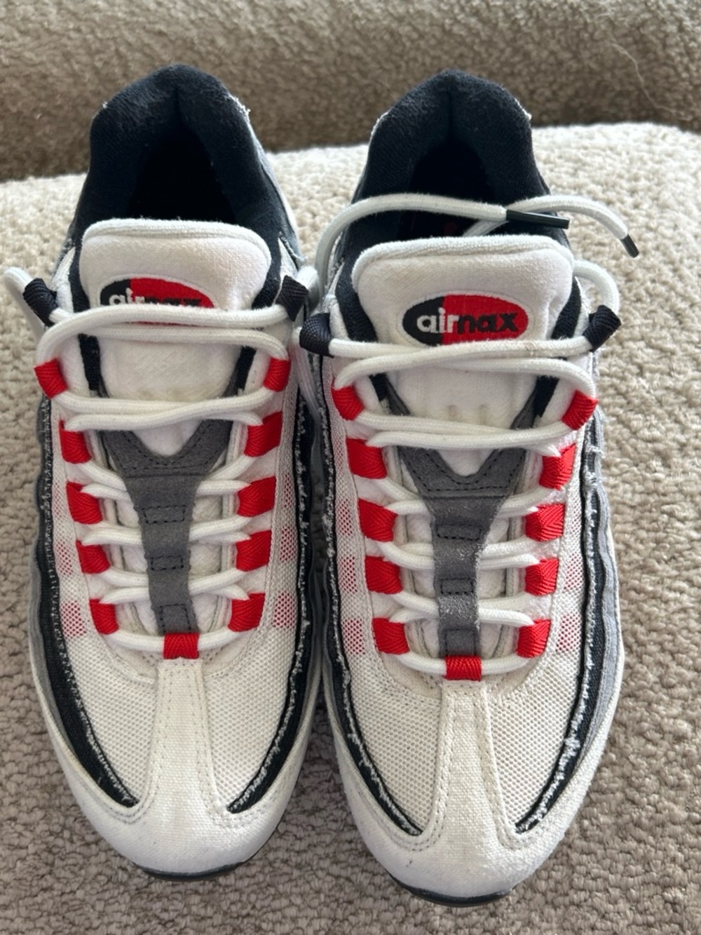 Nike Air Max White Red Gray Athletic Sneakers